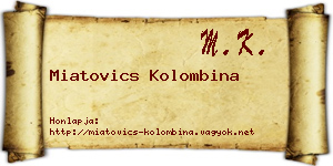 Miatovics Kolombina névjegykártya